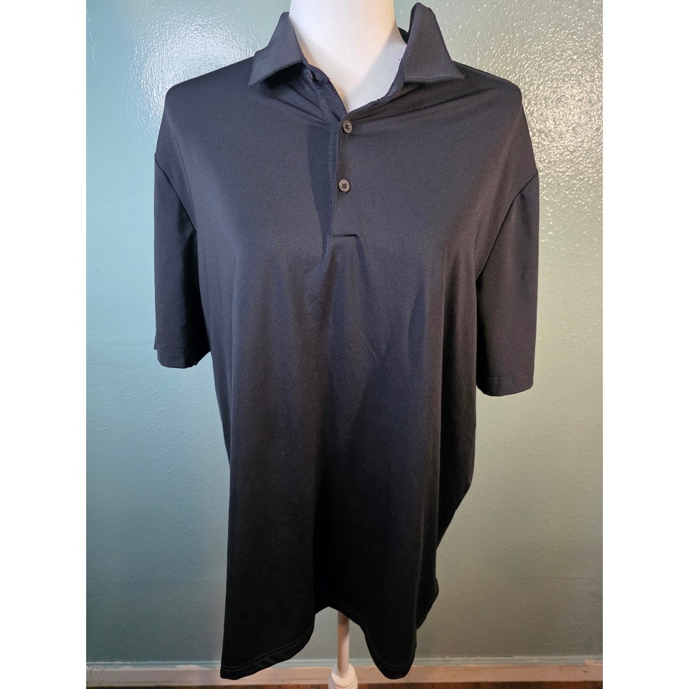 Adidas Primegreen Polo Shirt Black Athletic Short Sleeve Mens Large W23 L31